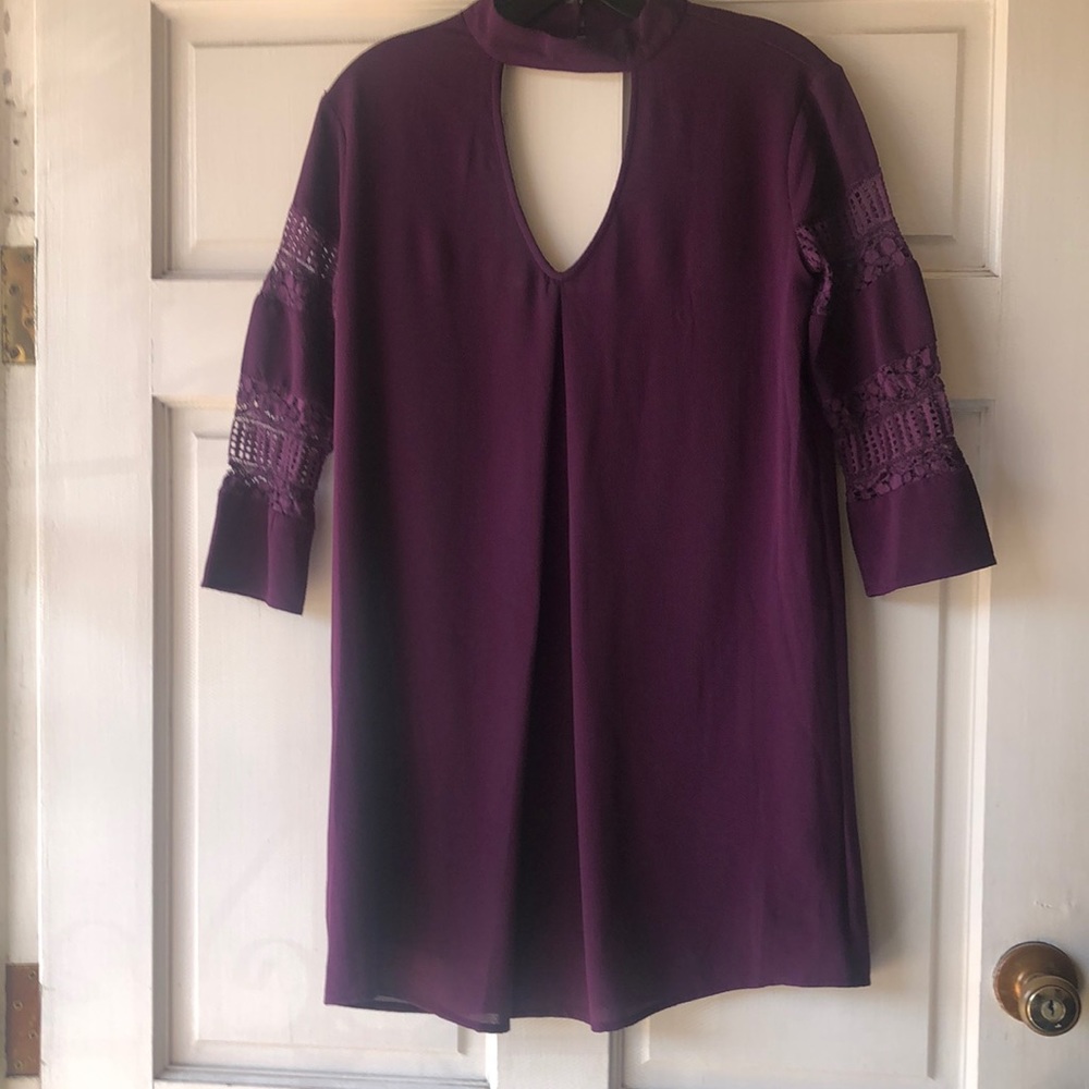 Jodi Kristopher Plum Choker Neck line Dress